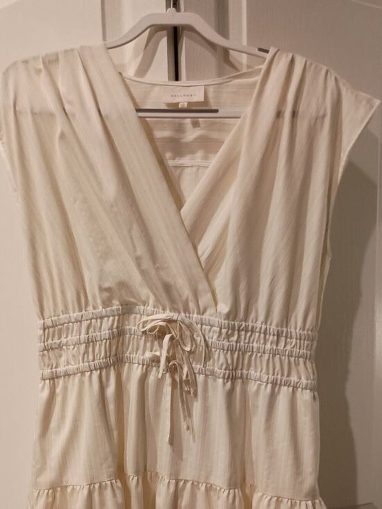 MELLODAY Dresses & Skirts - MELLODAY, SIZE LARGE PALE YELLOW AND WHITE STRIPE SUMMER DRESS. New W/O Tags
